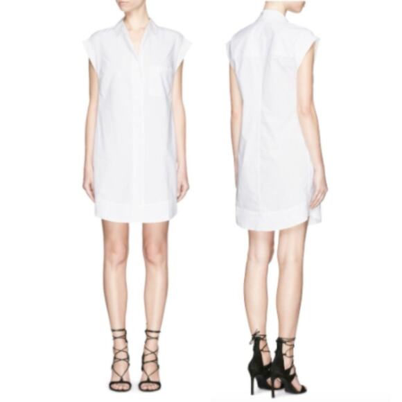 J. Crew White Cotton Short-Sleeve Shirt Dress - Picture 1 of 7